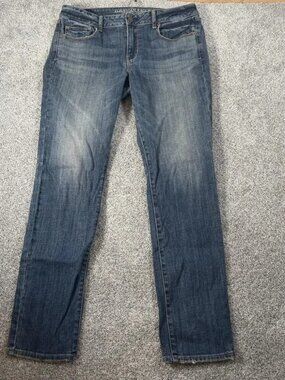 American Eagle Skinny Stretch Jeans 14 Tall 34x32 Blue Mid Rise Denim Minimalist